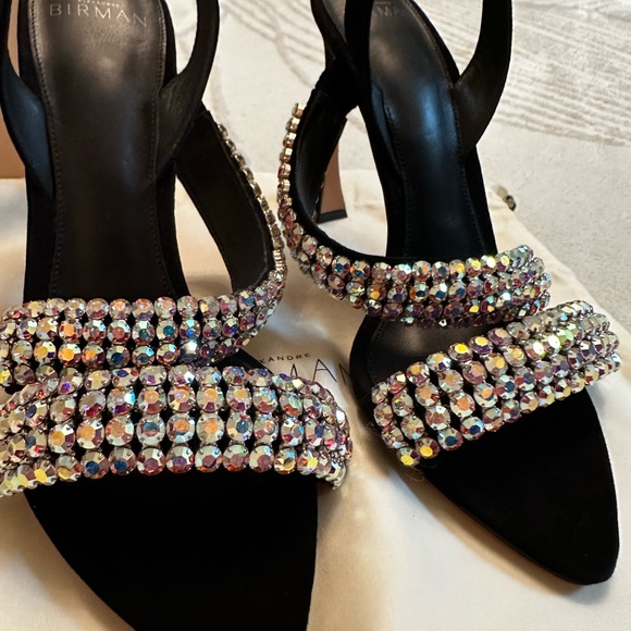 Alexandre Birman 39 Alanis Embellished Suede Slingback Sandals - Picture 12 of 15